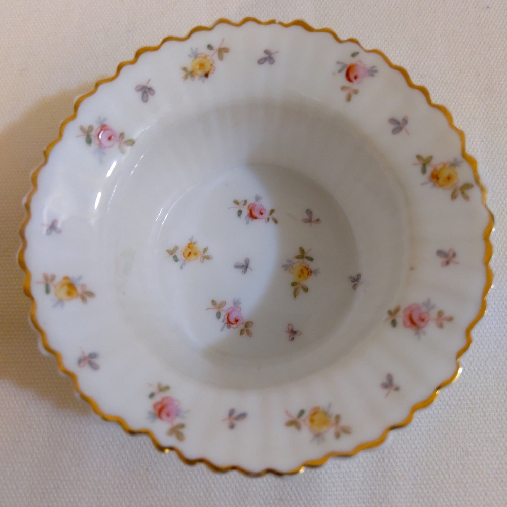 Germany Pink Roses Trinket Dish, Vintage, Accordion Porcelain, Trinket B…